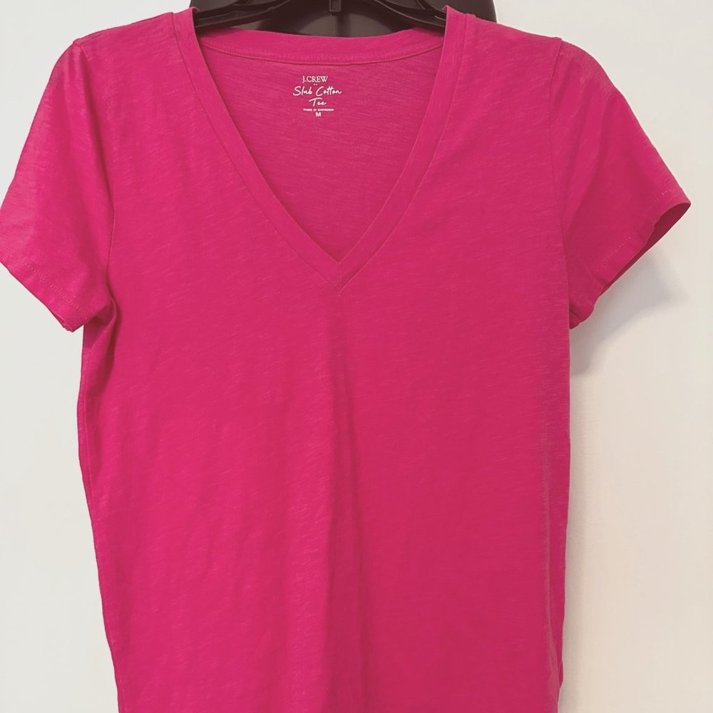 J. Crew slub cotton v-neck shirt